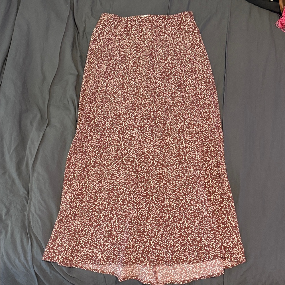 Floral Print Midi Skirt